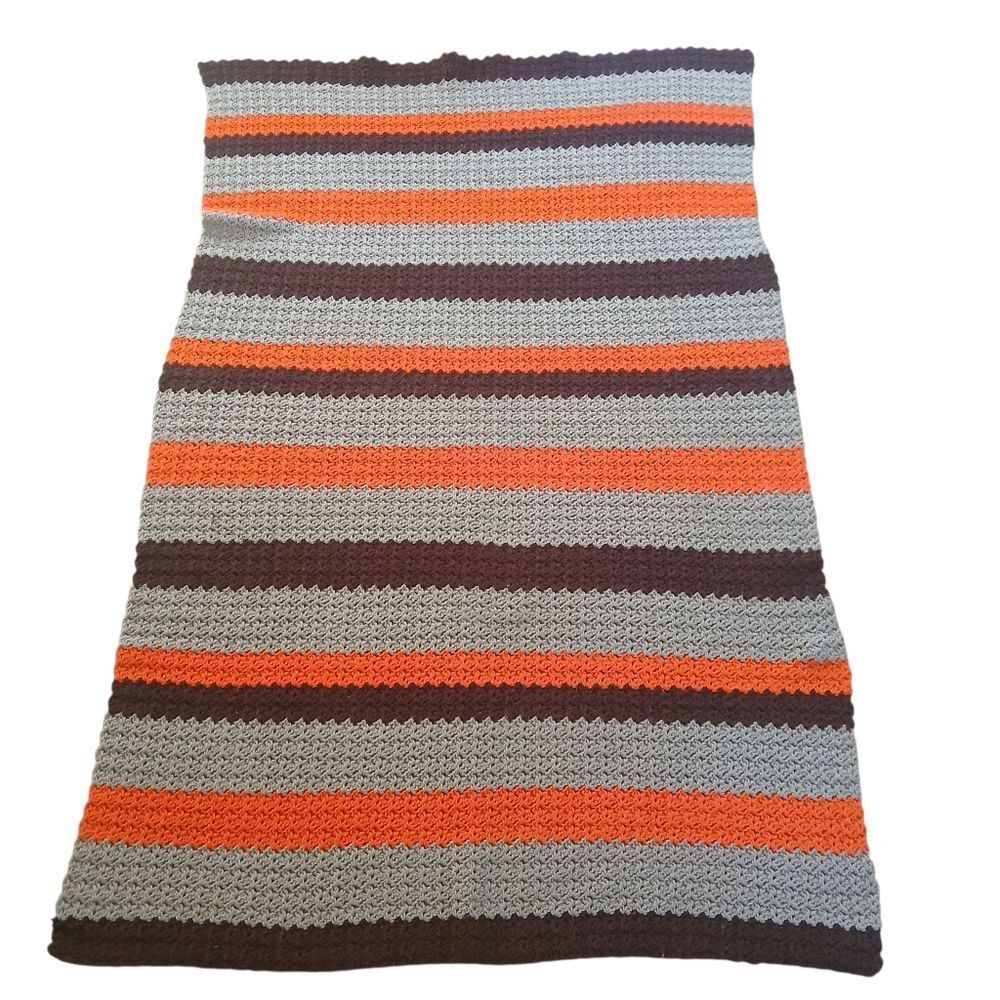 Handmade Crochet Multi Color Knit Afghan Blanket